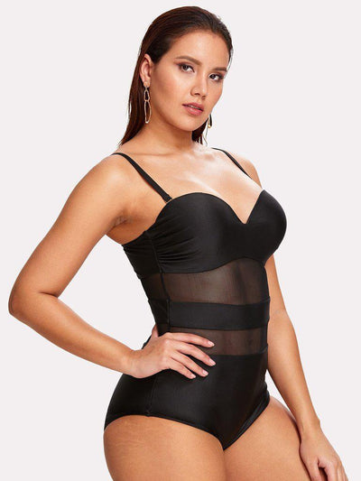 Mesh Panel Swimsuit-swimwear-Des Mess