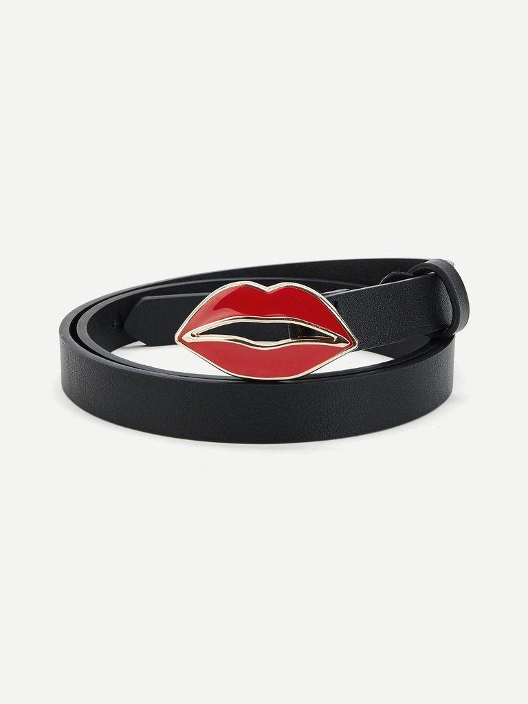 Lip Decorated PU Belt-accessories-Des Mess