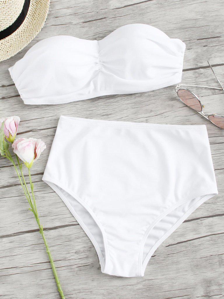High Rise Bandeau Bikini Set-swimwear-Des Mess