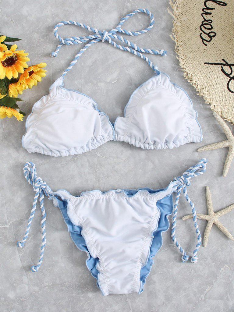 Lettuce Trim Self Tie Bikini Set--Des Mess