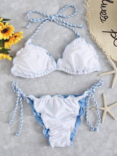 Lettuce Trim Self Tie Bikini Set--Des Mess