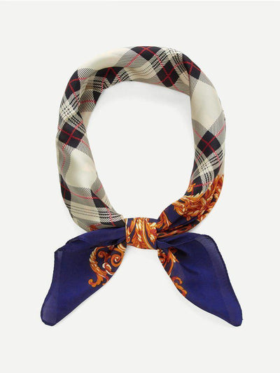 Plaid Print Bandana Scarf-accessories-Des Mess
