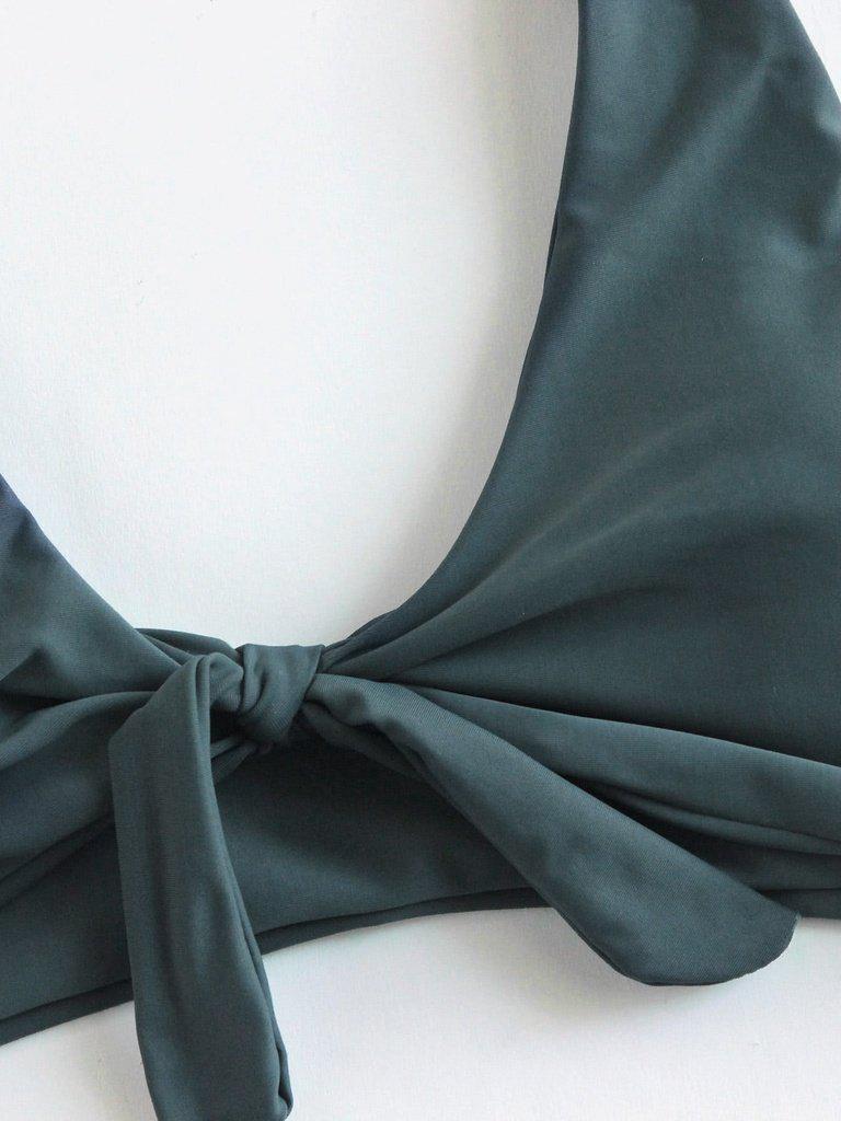 Bow Tie Front Scoop Back Bikini Set-swimwear-Des Mess