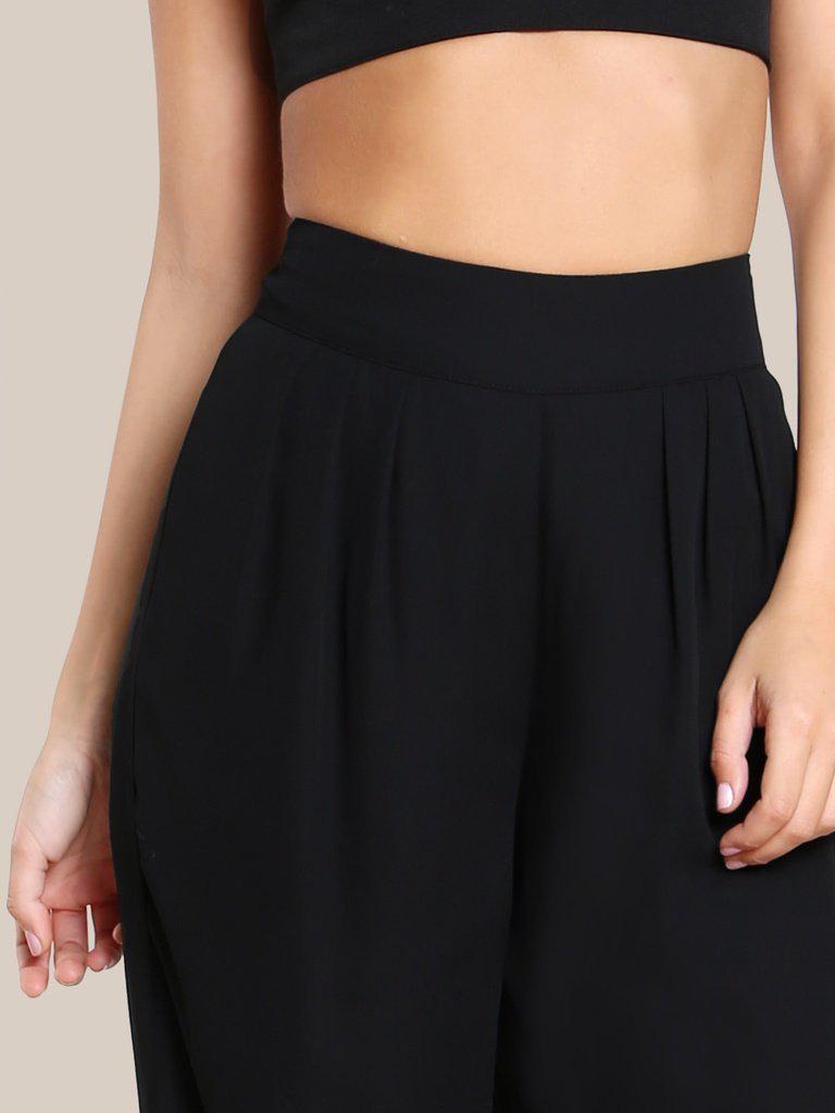 Box Pleated Palazzo Pants-bottom-Des Mess
