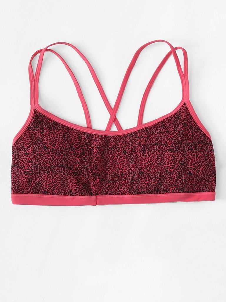 Leopard Strappy Sports Bra-sportswear-Des Mess