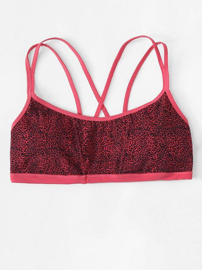 Leopard Strappy Sports Bra-sportswear-Des Mess