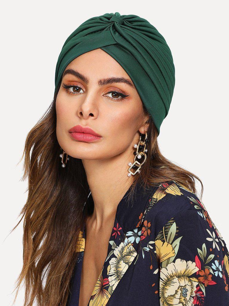 Pleated Plain Turban Hat--Des Mess