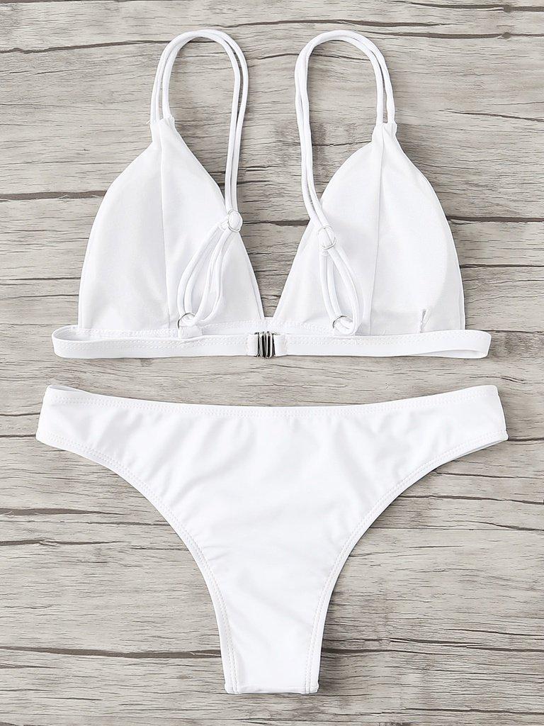 Adjust Strap Triangle Bikini Set-swimwear-Des Mess