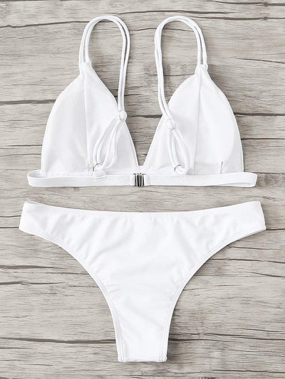 Adjust Strap Triangle Bikini Set-swimwear-Des Mess