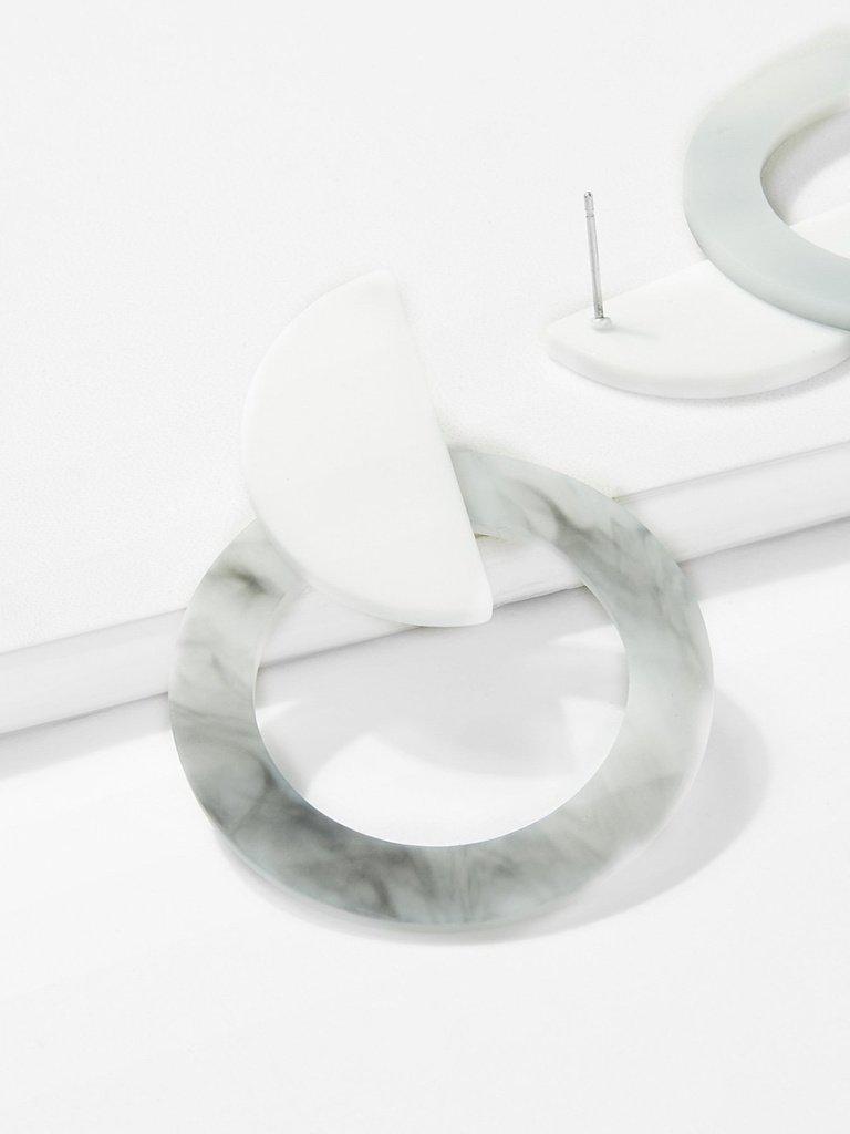 Marble Pattern Hoop Earrings-jewelry-Des Mess