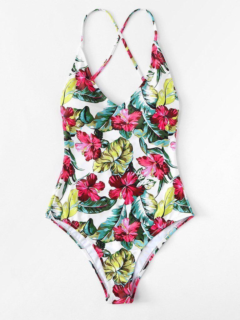 Tropical Print Swimsuit-swimwear-Des Mess
