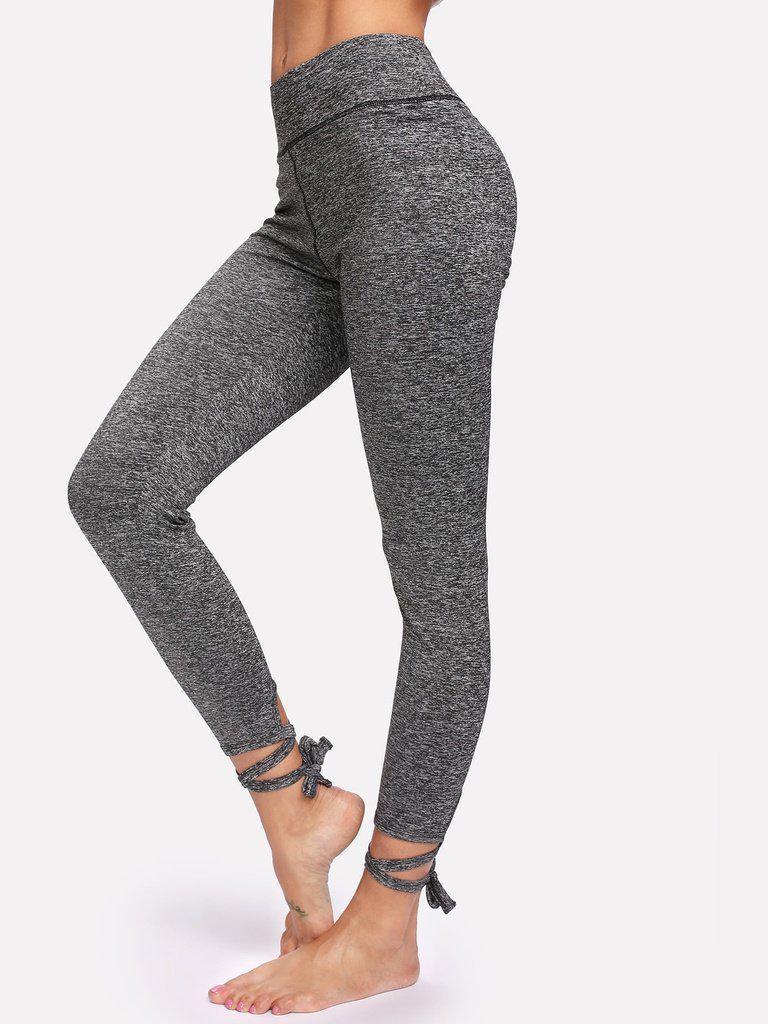 Lace Up Hem Leggings-bottom-Des Mess