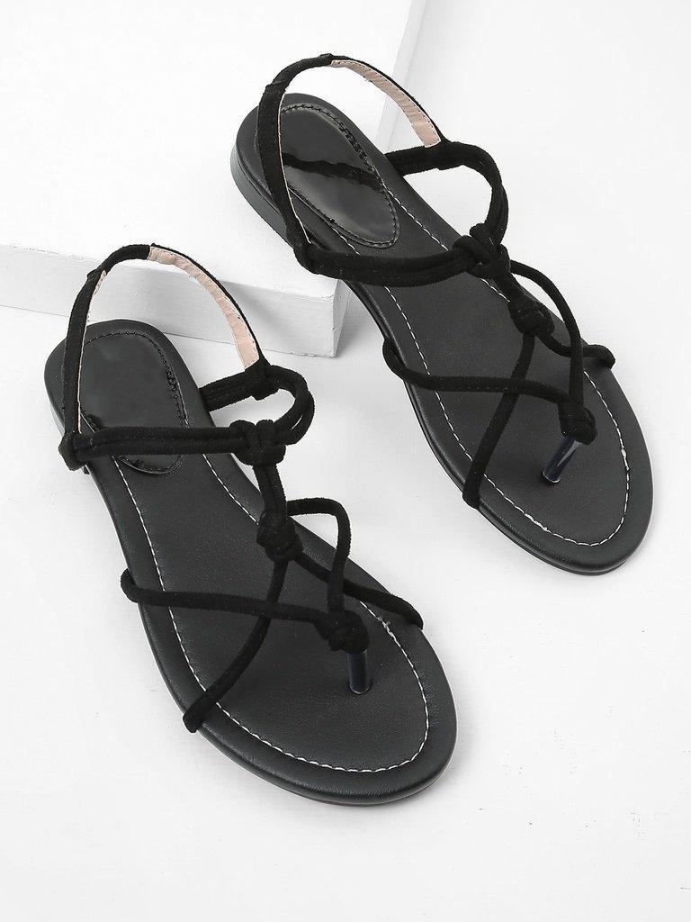 Toe Post Strappy Flat Sandals-shoes-Des Mess
