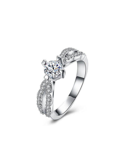 Faux Diamond Decorated Delicate Ring-jewelry-Des Mess
