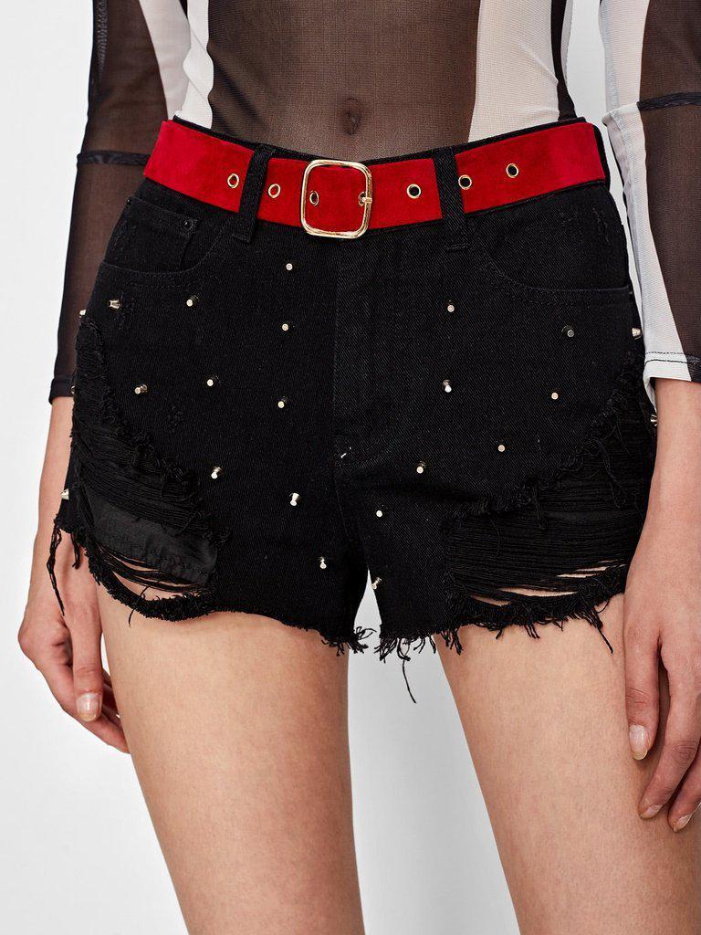 Suede Belt With Metal Buckle-accessories-Des Mess