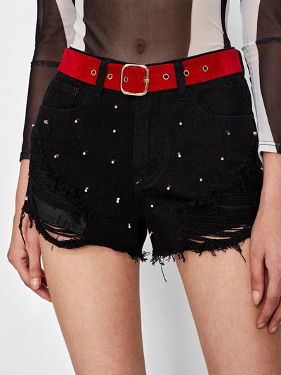 Suede Belt With Metal Buckle-accessories-Des Mess