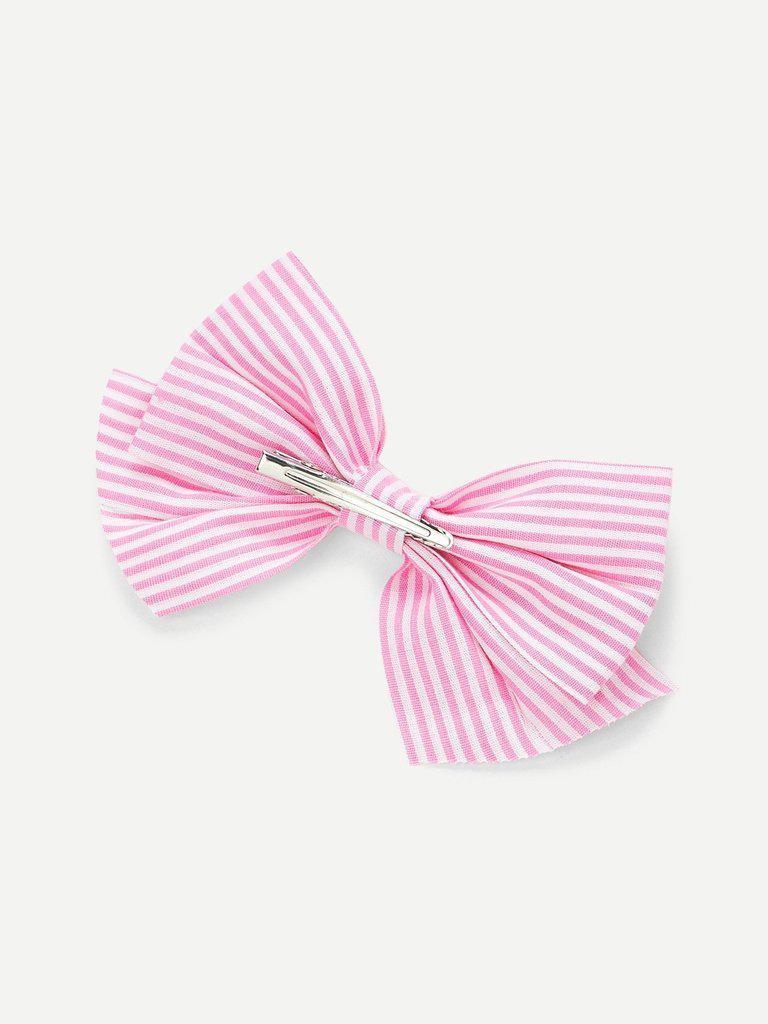 Striped Bow Hair Clip-hair-Des Mess