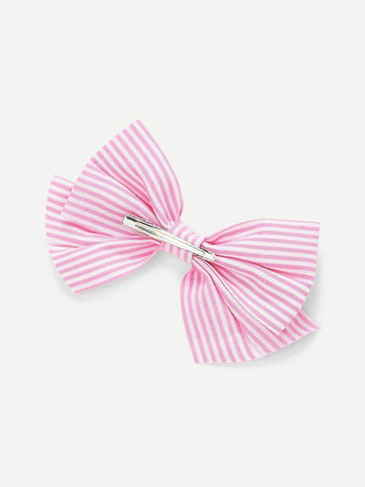Striped Bow Hair Clip-hair-Des Mess