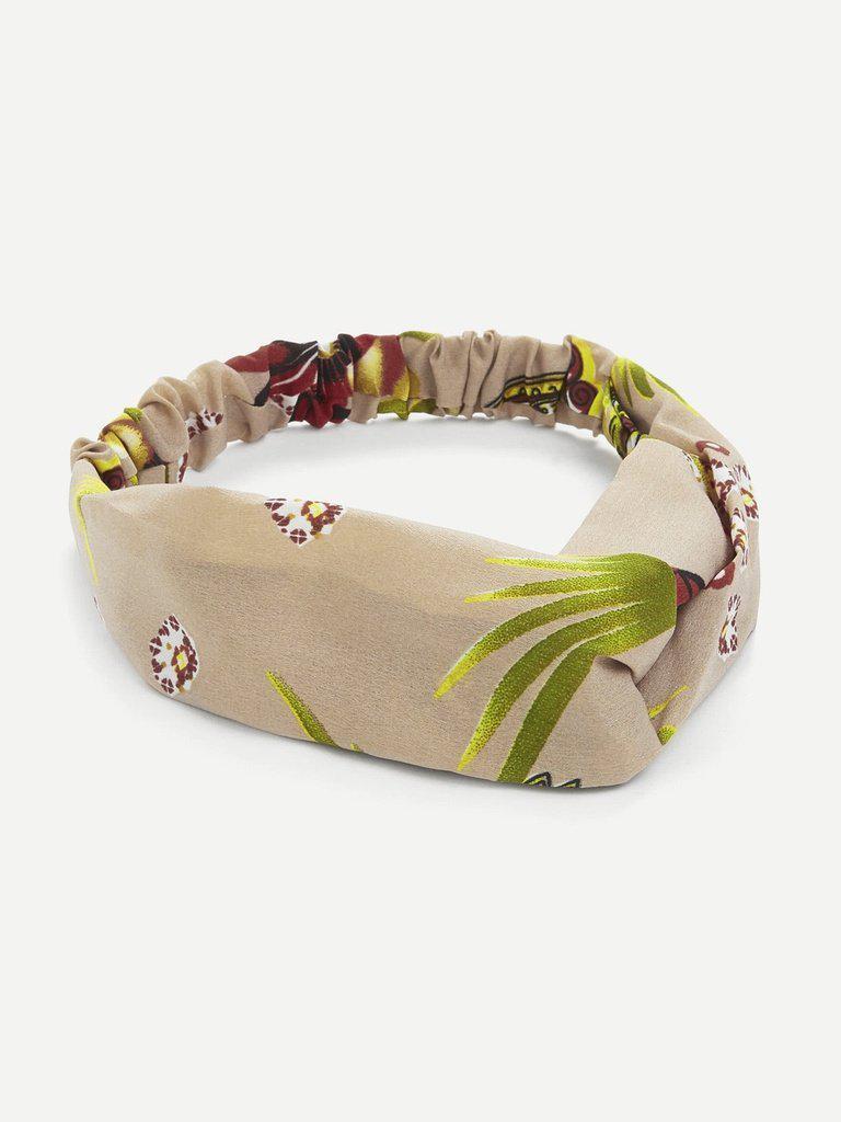Flower Print Twist Headband-hair-Des Mess