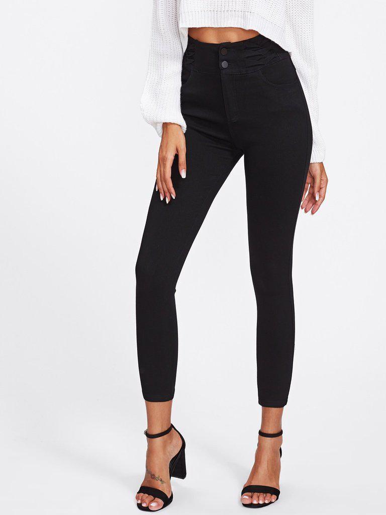 High Waist Skinny Jeans-bottom-Des Mess