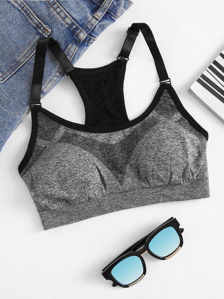 Adjustable Straps Racerback Sports Bra-sportswear-Des Mess