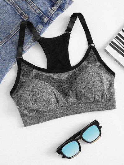 Adjustable Straps Racerback Sports Bra-sportswear-Des Mess