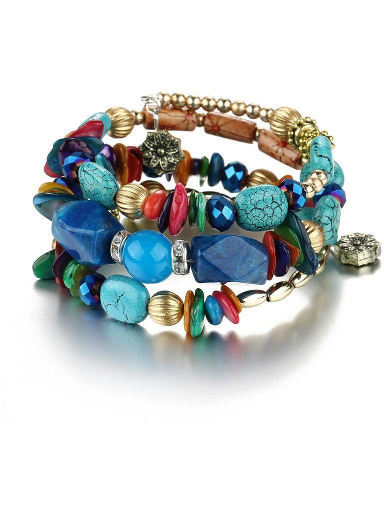Mixed Shape Charm Beaded Layered Bracelet-jewelry-Des Mess