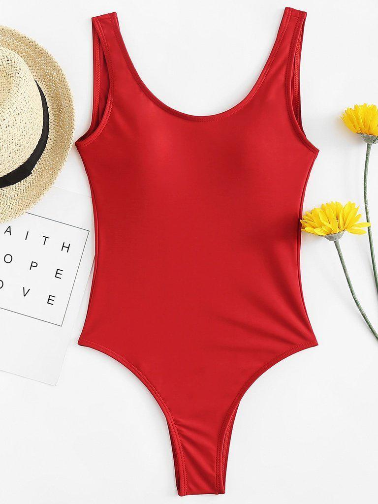 Square Neck One-Piece Swimwear-swimwear-Des Mess