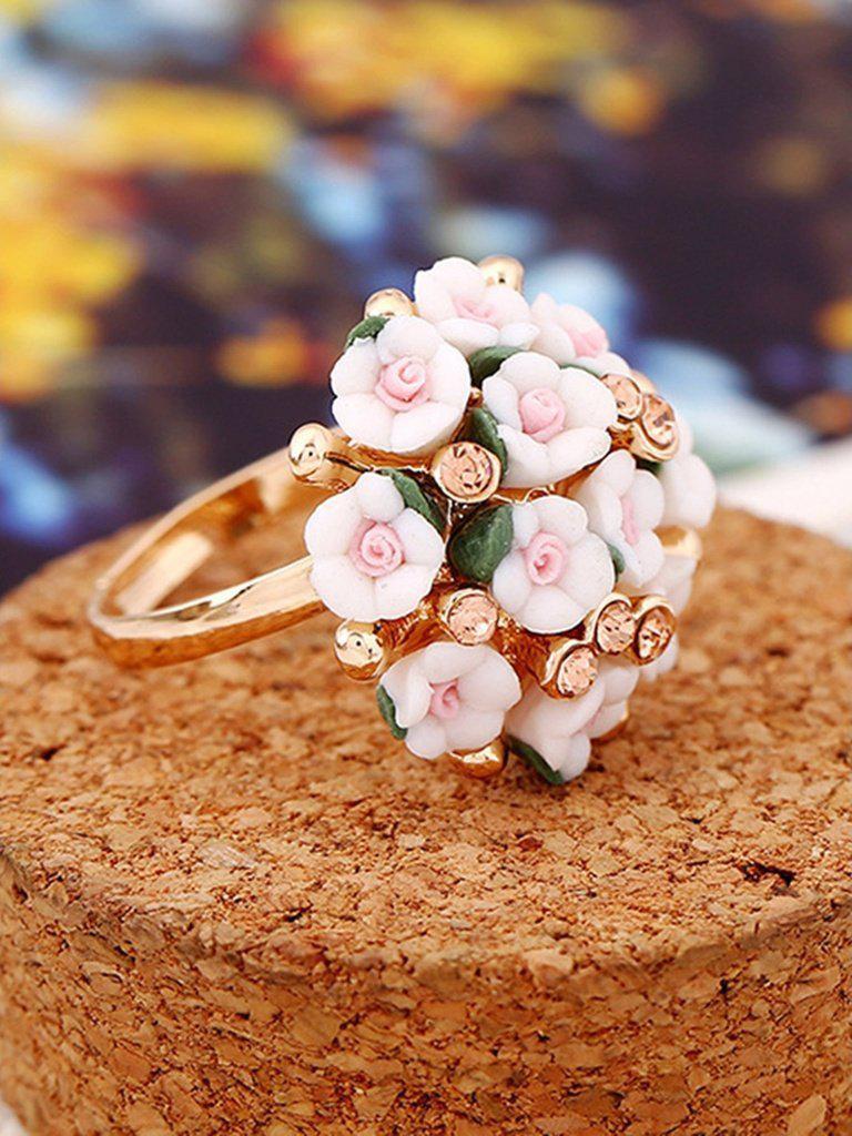 Flower Inlay Statement Ring-jewelry-Des Mess