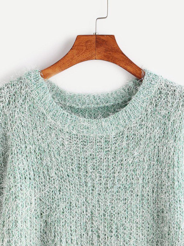 Fuzzy Chunky Knit Sweater-outerwear-Des Mess