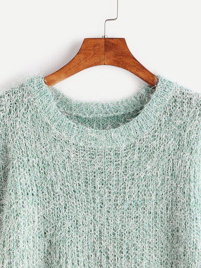 Fuzzy Chunky Knit Sweater-outerwear-Des Mess