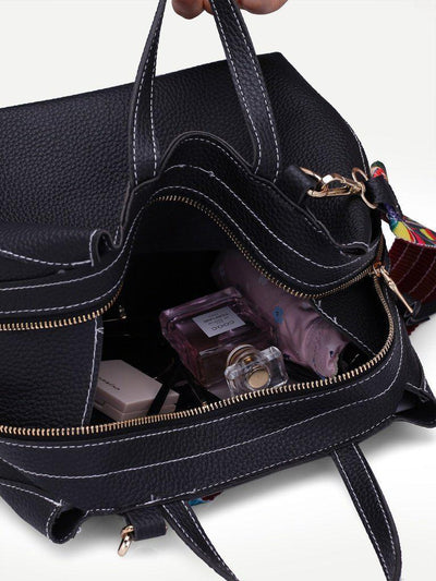 Raw Edge PU Bag With Wide Strap-accessories-Des Mess