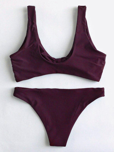 Knot Front Bikini Set-swimwear-Des Mess