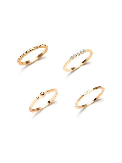 Gold Plated Embellished Ring Set-jewelry-Des Mess