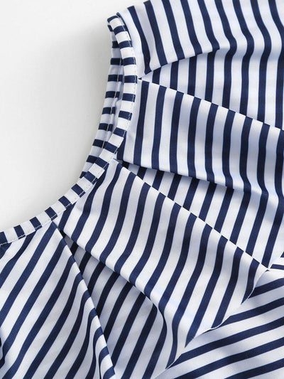 Striped Flounce Swimsuit-swimwear-Des Mess