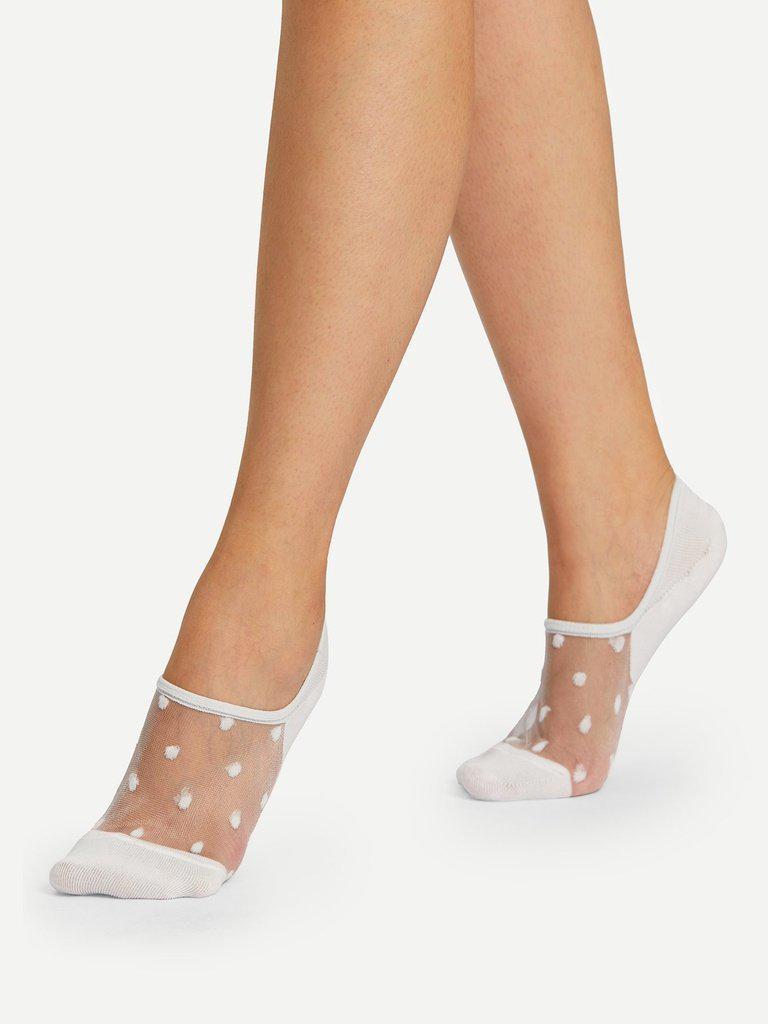 Dot Mesh Panel Socks 5pairs-accessories-Des Mess