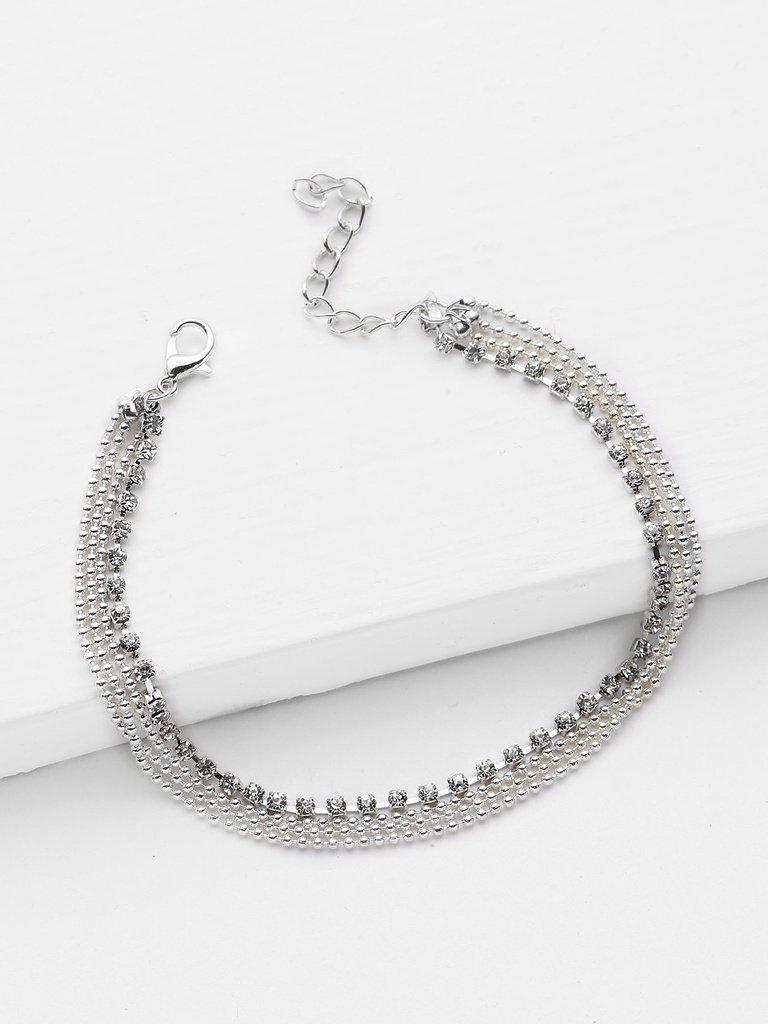 Rhinestone Layered Chain Anklet-jewelry-Des Mess