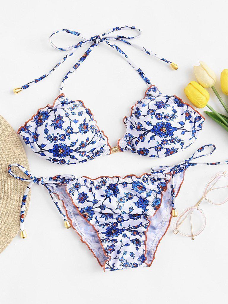 Calico Print Lettuce Bikini Set--Des Mess