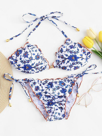 Calico Print Lettuce Bikini Set--Des Mess