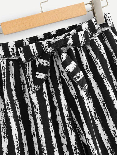 Vertical-Stripe Self Tie Wide Leg Pants-bottom-Des Mess