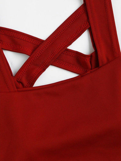 Criss Cross High Waist Bikini Set-swimwear-Des Mess