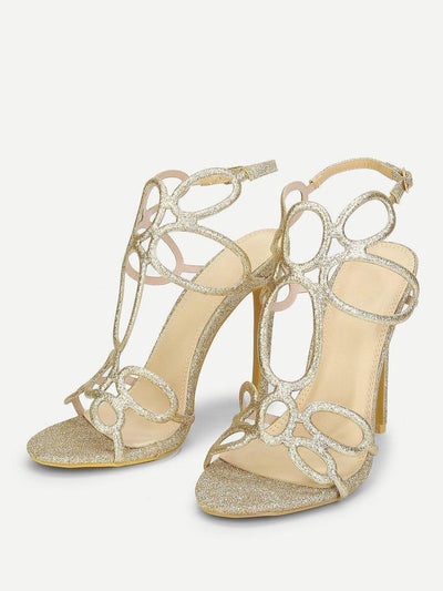 Glitter Design High Heel Sandals-shoes-Des Mess