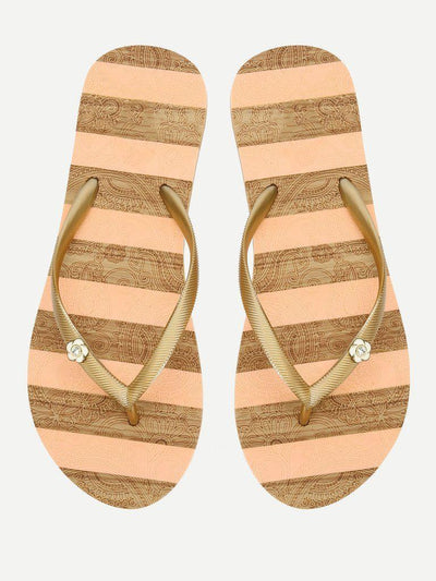 Block Striped Flip Flops-shoes-Des Mess