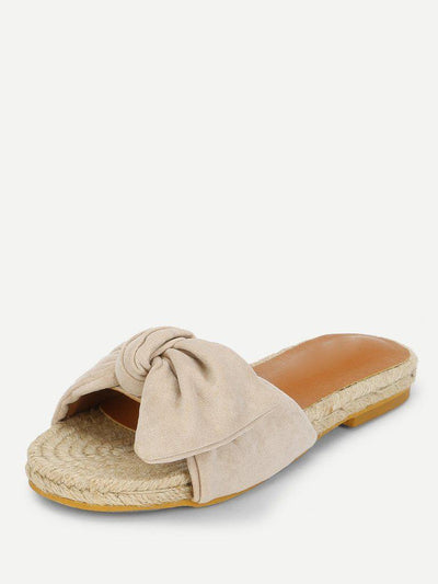 Bow Decorated Espadrille Flat Sandals-shoes-Des Mess