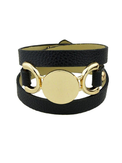 Black Multi-Layer Winding Wide Bracelet--Des Mess