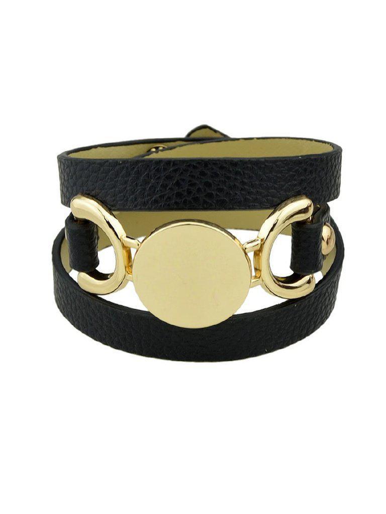 Black Multi-Layer Winding Wide Bracelet--Des Mess