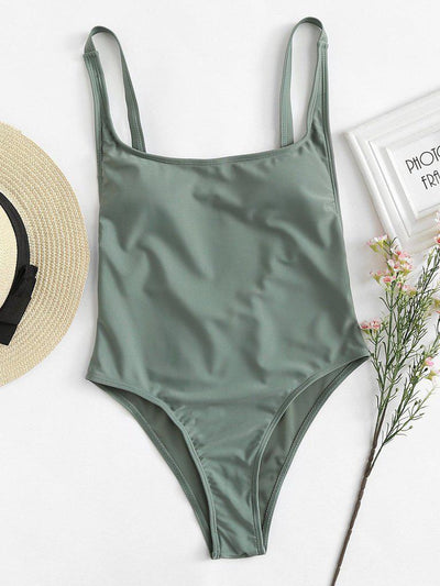 Low Back Adjustable Straps Swimsuit-swimwear-Des Mess