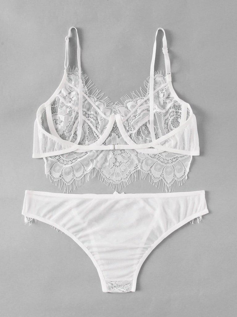 Eyelash Lace Lingerie Set-lingerie-Des Mess