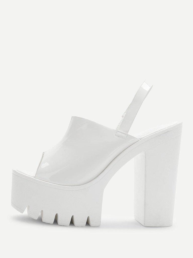 Peep Toe Patent Leather Platform Heels-shoes-Des Mess