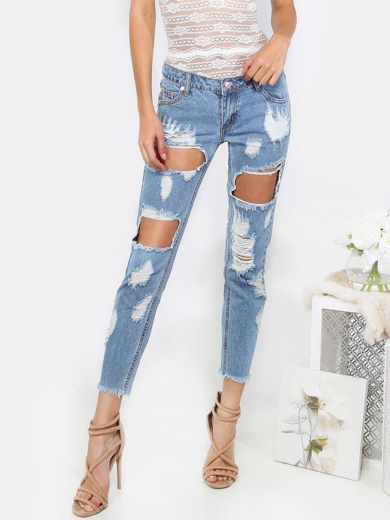 Extreme Distressing Jeans-bottom-Des Mess